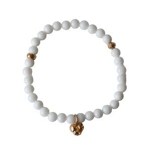 Chrome Hearts Vine Heart Pendant Bead Bracelet Gold